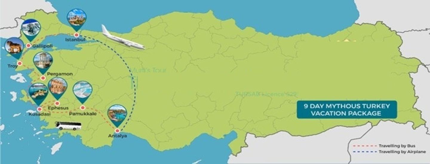 MYTHOUS TURKEY 9 DAY  Antalya to Istanbul