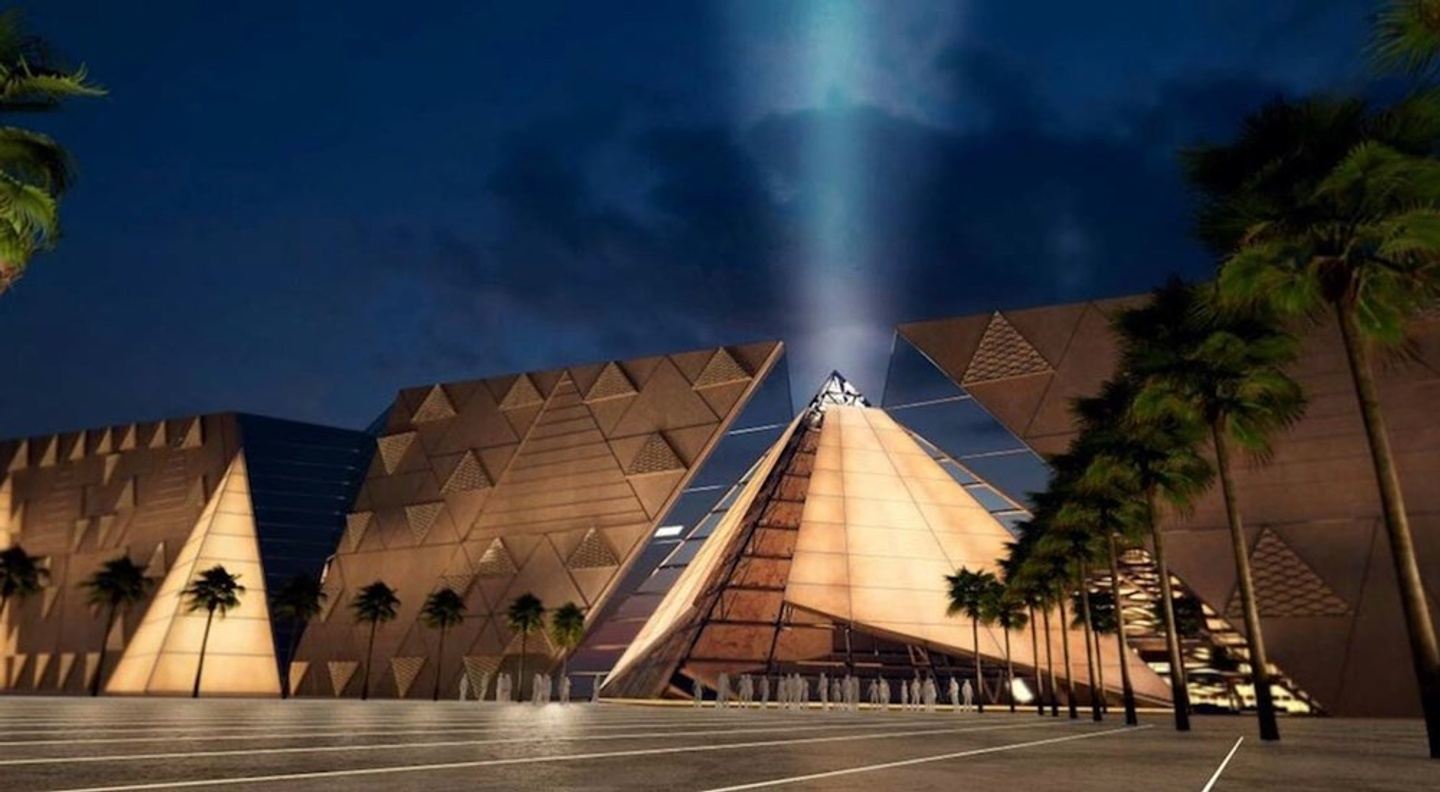 From Cairo : The Grand Egyptian Museum and Giza Pyramids