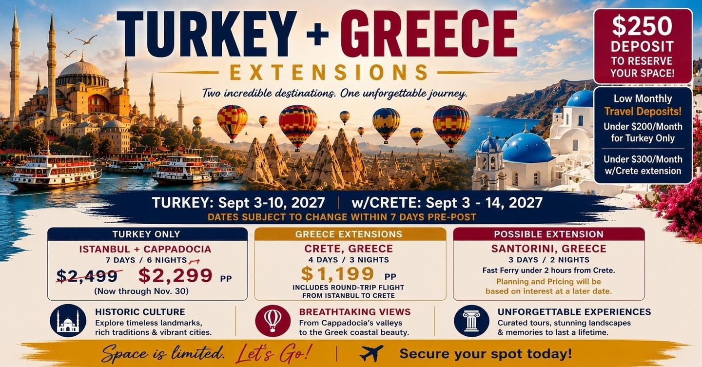 Turkey + Greece 2027 | Istanbul • Cappadocia • Crete