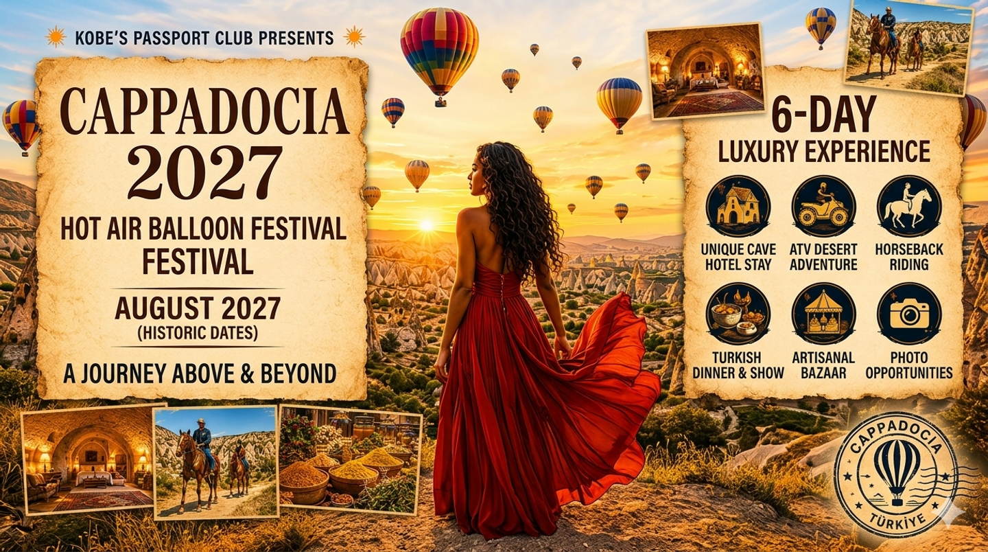 Kobe's Passport Club presents Cappadocia 2027 Hot Air Balloon Festival