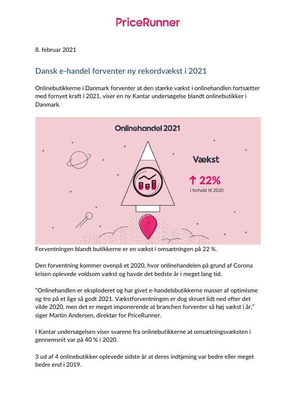E-handel forventer stor vækst i 2021