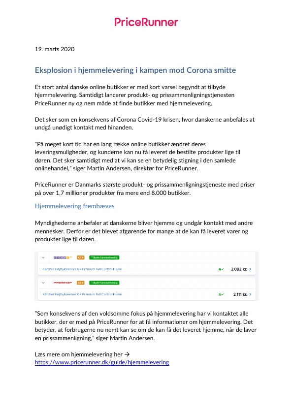 Eksplosion i hjemmelevering 