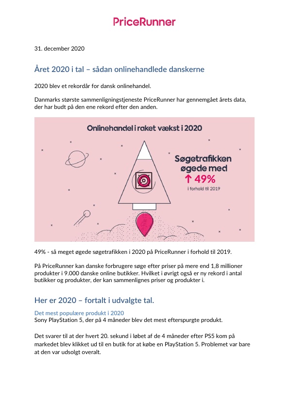 Året 2020 i tal - sådan online handlede danskerne