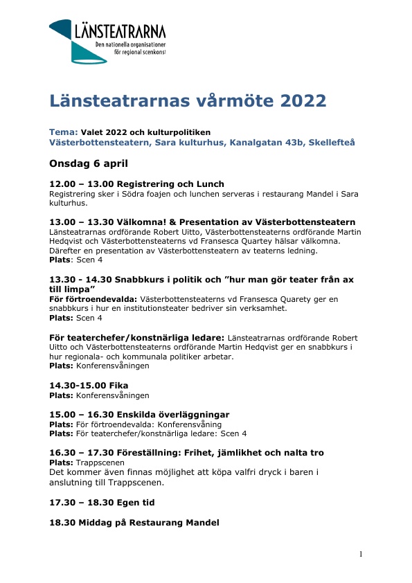 Program för LTS vårmöte 2022