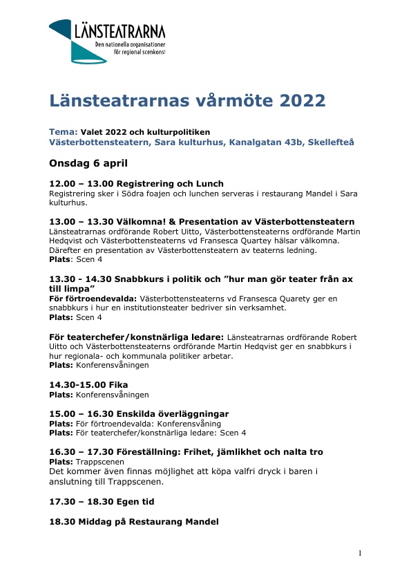 Program för LTS vårmöte 2022