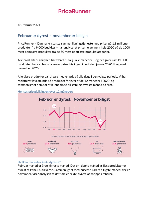 Analyse Februar er dyrest - november er billigst