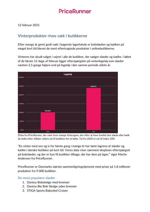 Vinterprodukter rives væk i butikkerne