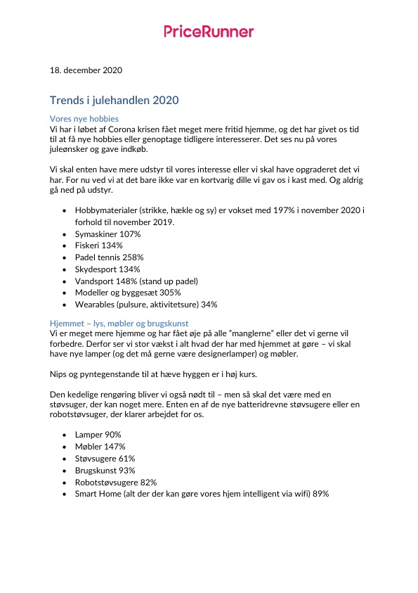 Trends i julehandlen 2020