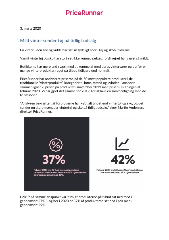 Støv Plakater Palads Pricerunner DK - PM200303 Mild vinter sender tøj på tidligt udsalg.pdf