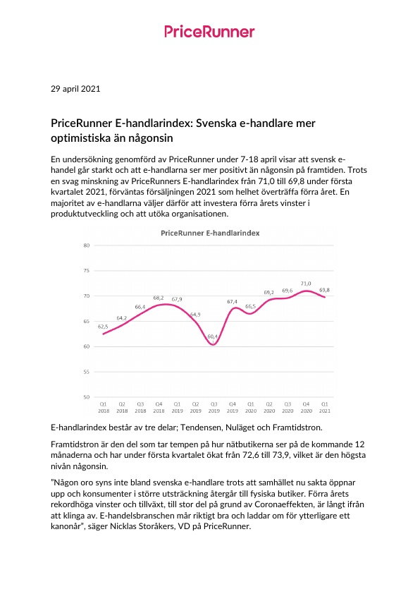 210429 PM E-handlarindex första kvartalet 2021