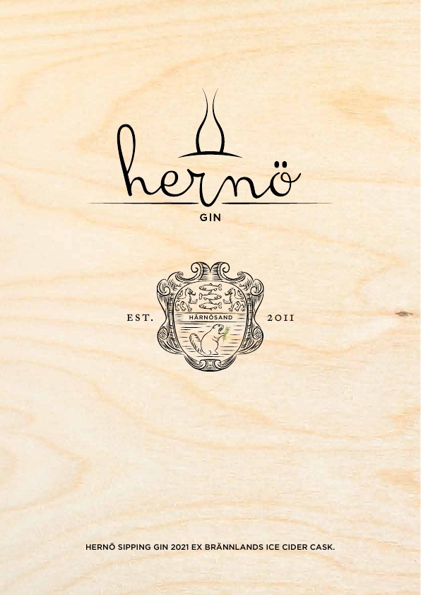 2021, Hernö Sipping Gin. Hernö Gin matured for 60 days in a cask originally from Sauternes that before Hernö Dry Gin has held Brännlands Ice Cider Barrique. Let us introduce you to Hernö Sipping Gin 2021.

TASTING NOTES
NOSE: A potent aroma of oak, followed by juniper, meadowsweet and an undertone of fresh green apple peel.
PALATE: A mellow taste of juniper and oak, combined with the presence of meadowsweet, black pepper and citrus.
FINISH: A dry, spicy and almost astringent finish with a lot of juniper and vanilla. 