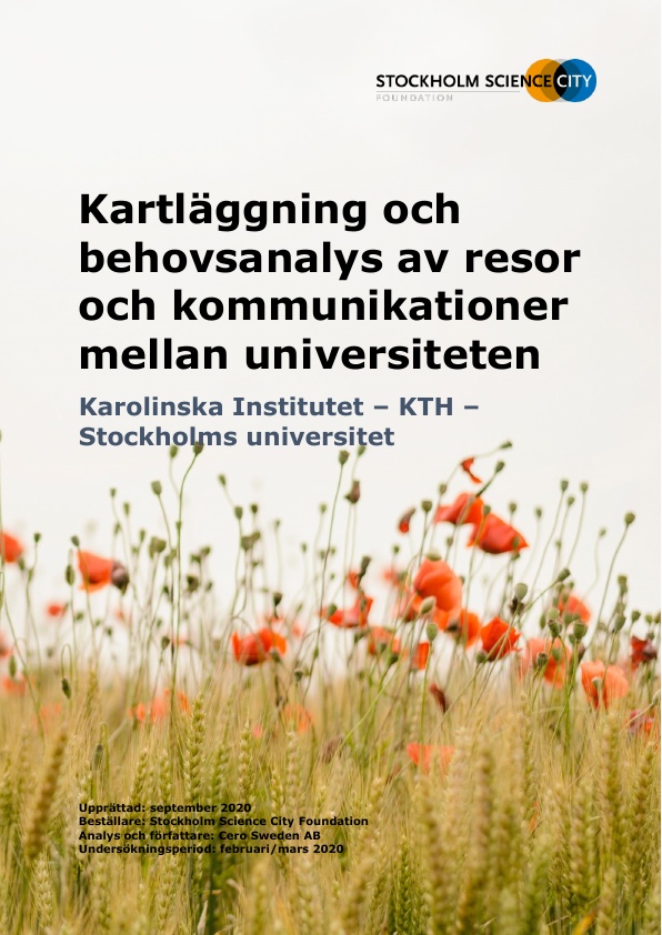 Stockholm har kompletterande universitet där de centrala campusområdena är geografiskt nära varandra. Att det är enkelt att ta sig mellan campusområdena är därför en förutsättning för att stärka samarbeten mellan universiteten. I början av 2020 genomförde vi tillsammans med Cero en enkätundersökning för att kartlägga nuvarande resmönster och även framtida behov. Kollektivtrafik och cykel faller tydligt ut som viktiga färdmedel där det även finns utrymme för förbättringar.