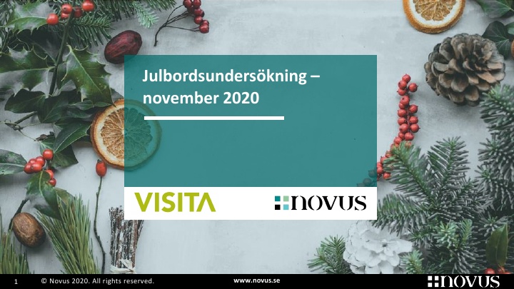 Novus-undersökning om svenskarnas inställning till att äta julbord på restaurang 2020.