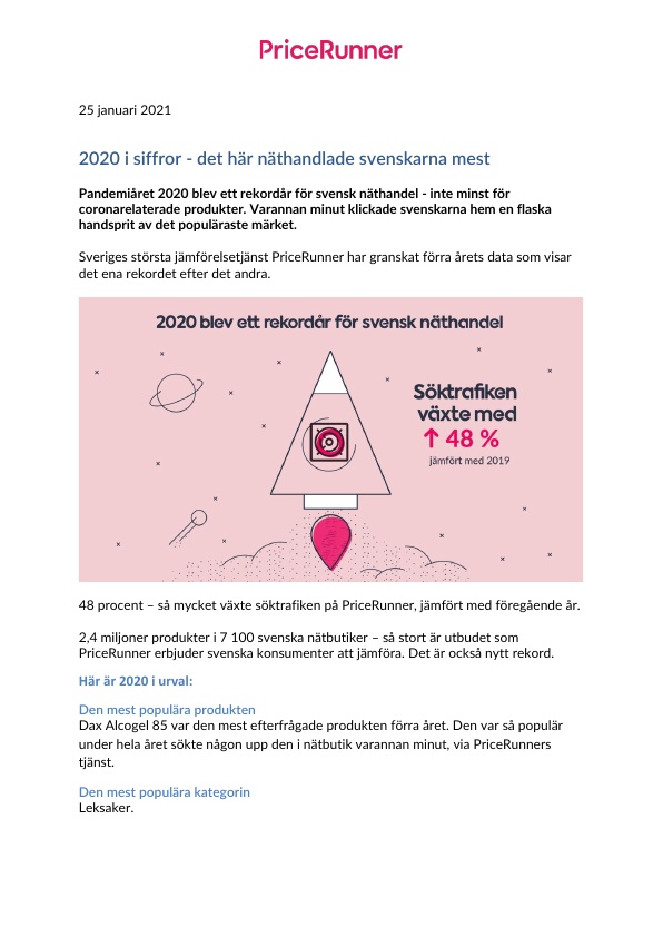  2020 i siffror - det här näthandlade svenskarna mest