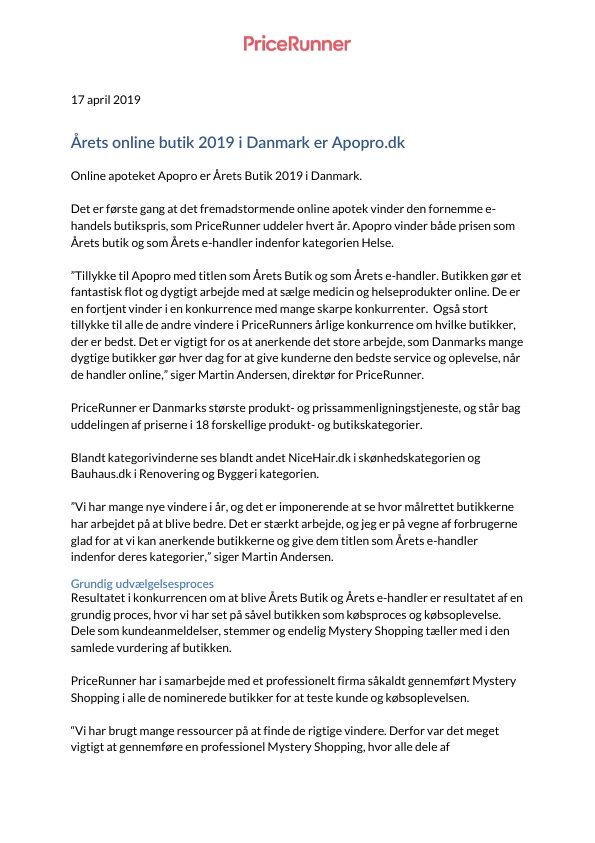 Årets butik 2019 i Danmark