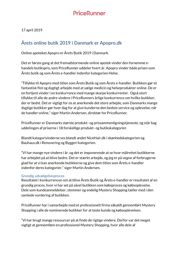 Årets butik 2019 i Danmark