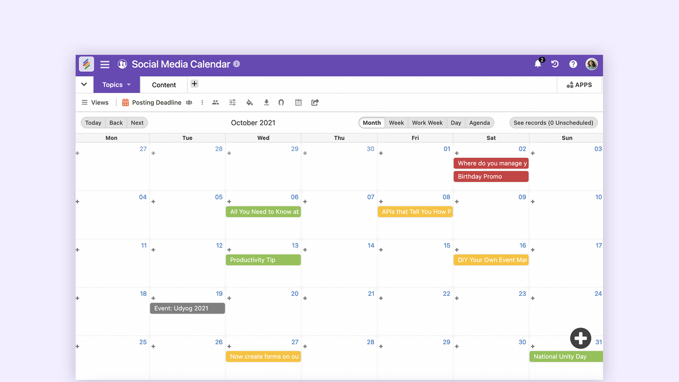 Organize and strategize better with this social media calendar template Templates