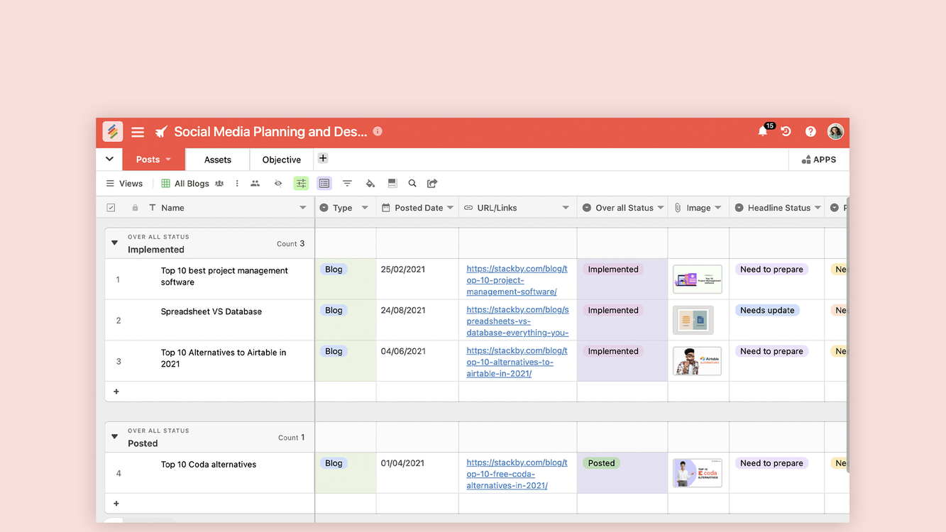 Social Media Planning and Design Template by Stackby Templates