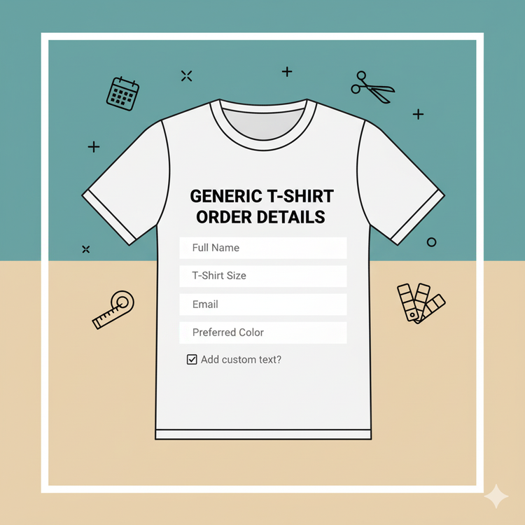 T Shirt Product Order Form Templates