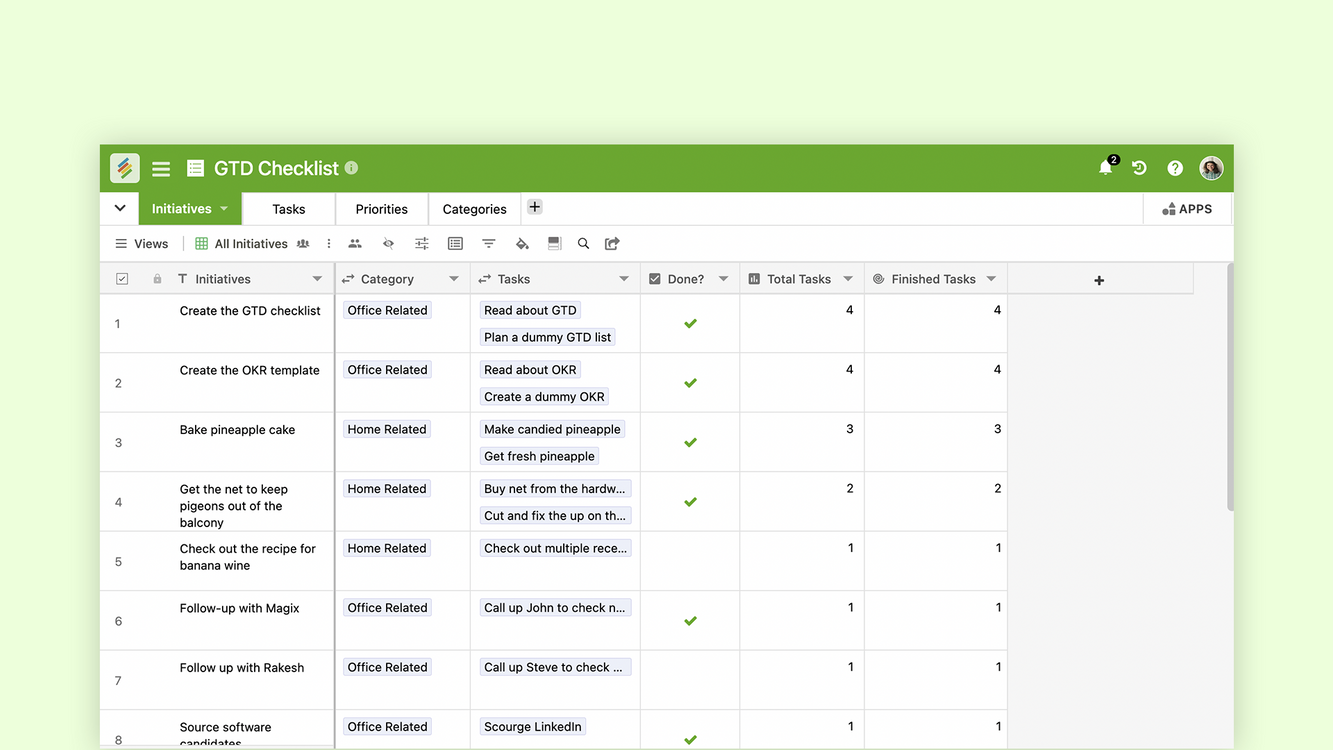 GTD Checklist Template for efficient task management. Templates