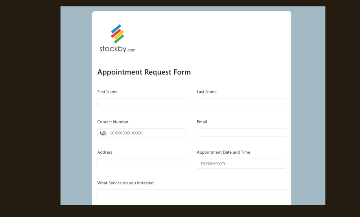 Appointment request form template for scheduling and managing appointments. Templates