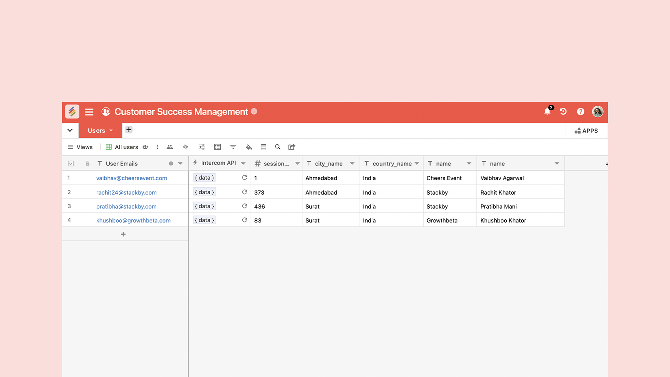 Customer Success Management Template by Stackby Templates