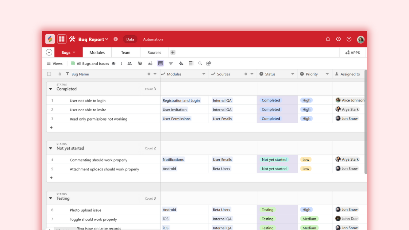 Stackby Bug Report Template for tracking and managing software issues efficiently. Templates