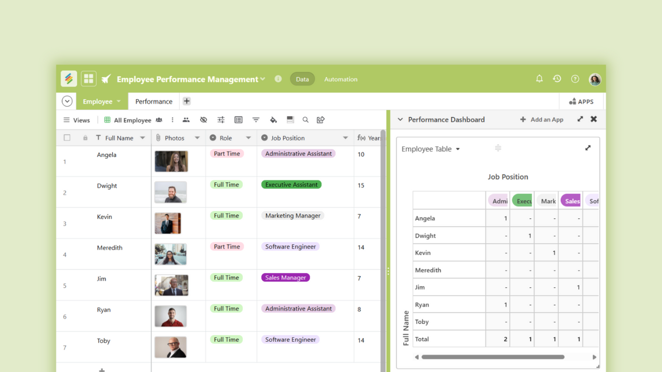 Employee Performance Management Template | Stackby Templates