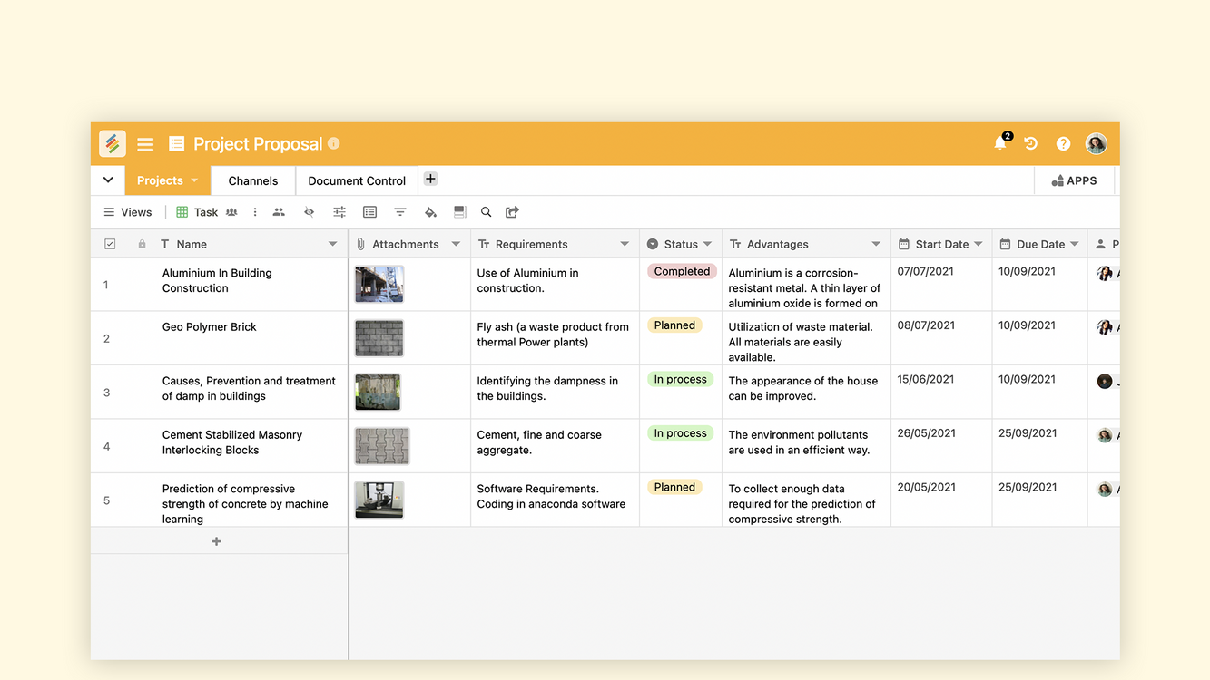 Stackby Project Proposal Template for organizing project details and timelines. Templates