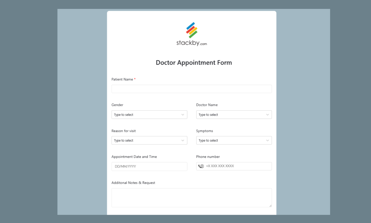 Doctor Appointment Form Template for easy patient scheduling and management. Templates
