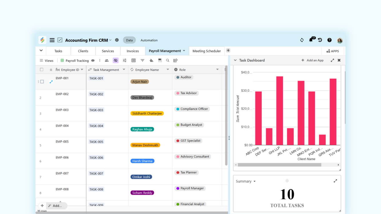 Accounting Firm CRM Template - Stackby Templates