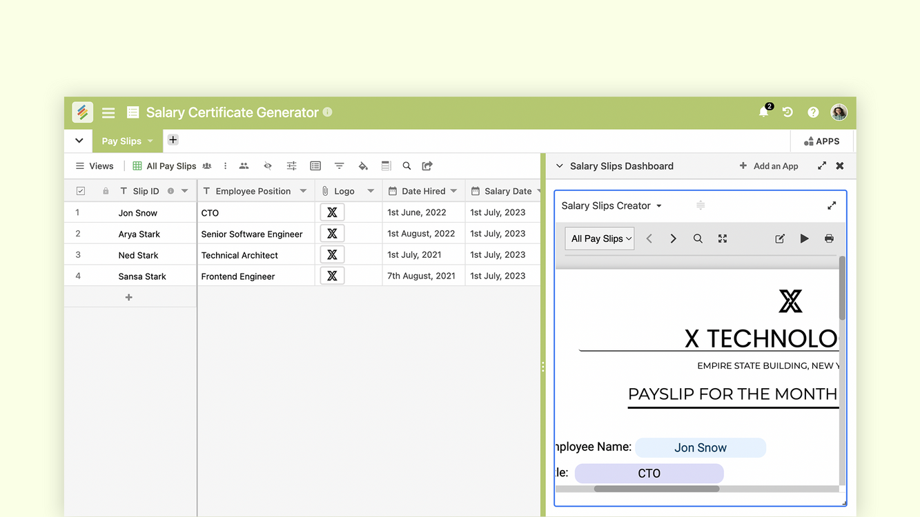 Salary Certificate Generator  Templates