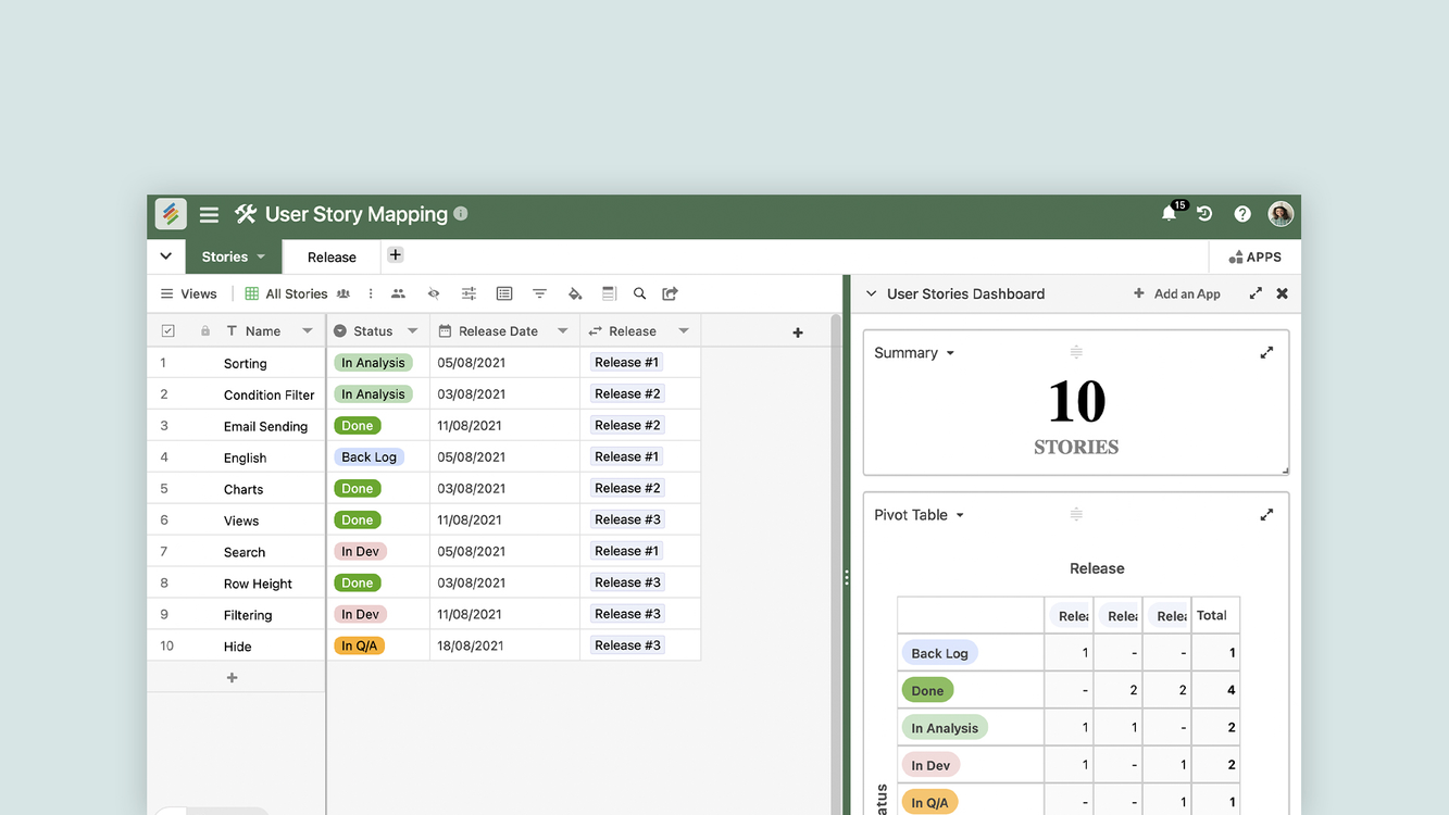 User Story Mapping Template by Stackby Templates