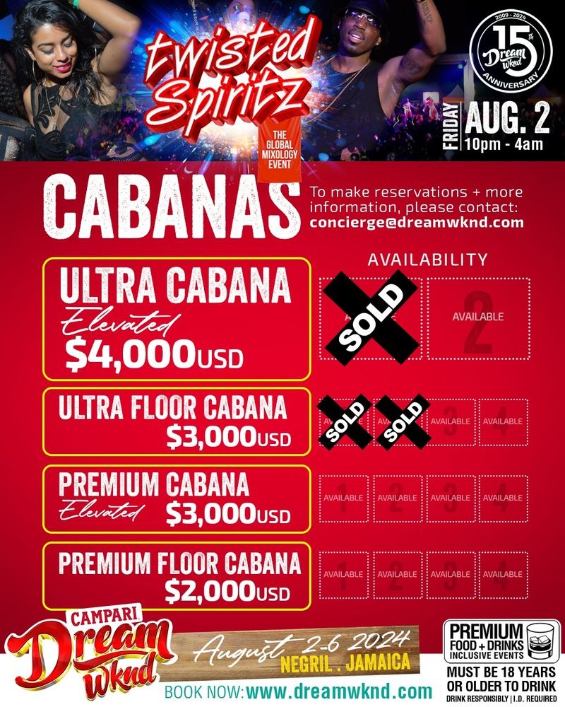 Dream Weekend 2024: Exclusive Cabana Sales Now Open! Aug 2nd 2024