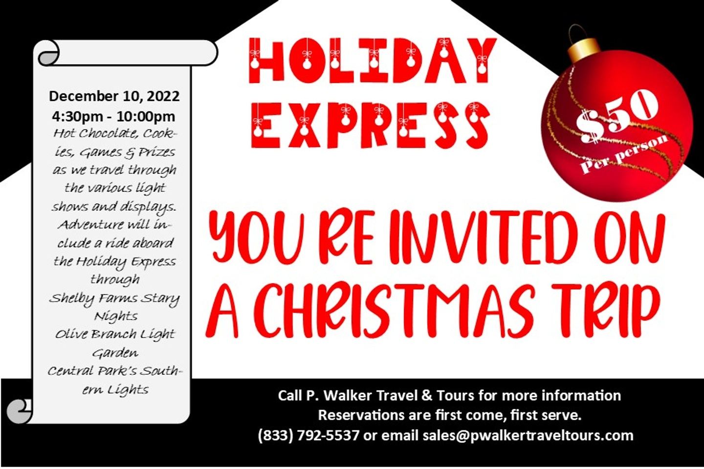 HOLIDAY EXPRESS LIGHTING TOUR in SHELBY FARMS STARRY NIGHTS / OB LIGHT