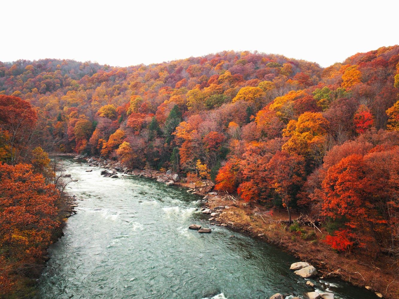 Pennsylvania Fall Foliage Backpacking in Ohiopyle, PA, USA