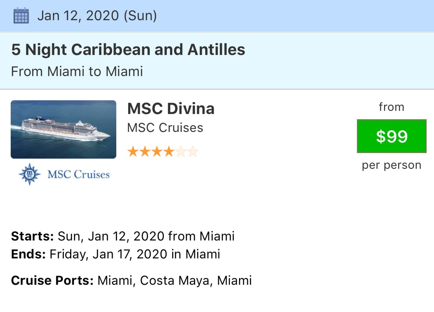 $79 - 7 Day Cruise - Free Air
