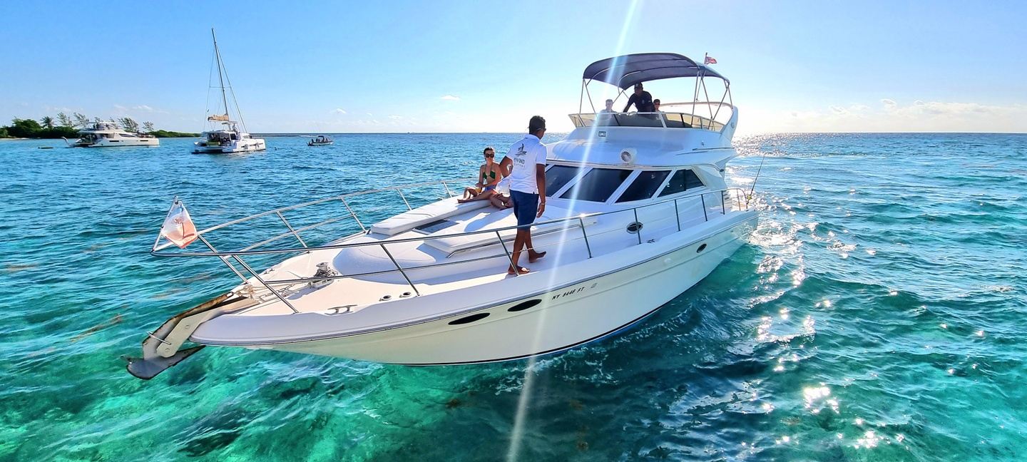 SEA RAY SEDAN BRIDGE YACHT 40 FT. “AQUAMAN” March 3rd in Puerto Aventuras