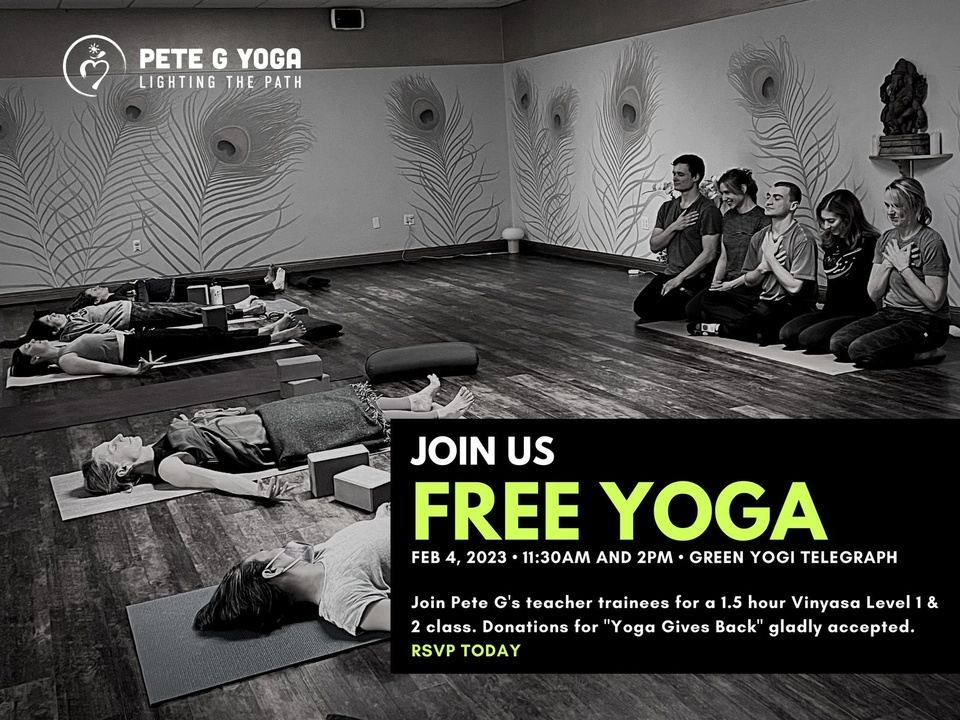 Intro to Yoga Class 200 PM 330 PM w/ Pete G Yoga Trainees in