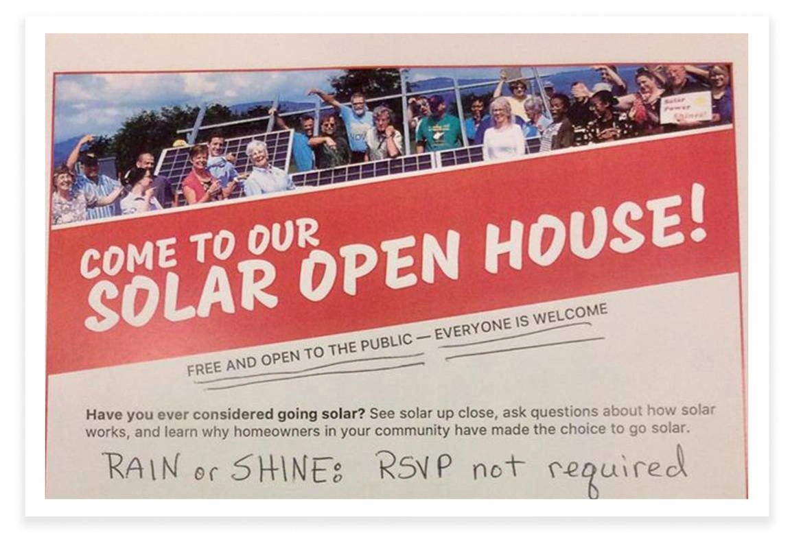 Poster for Renae Bowman's Solar Open House