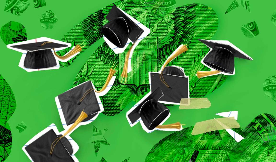 Graduation cap and a savings jar.