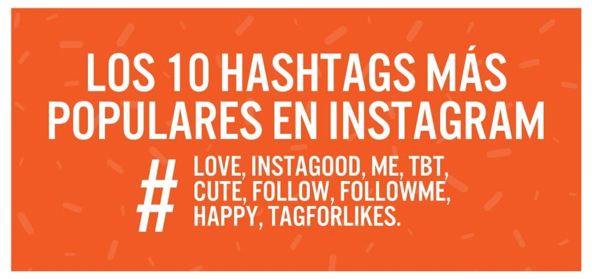 Un afiche que dice los 10 hashtags más populares
