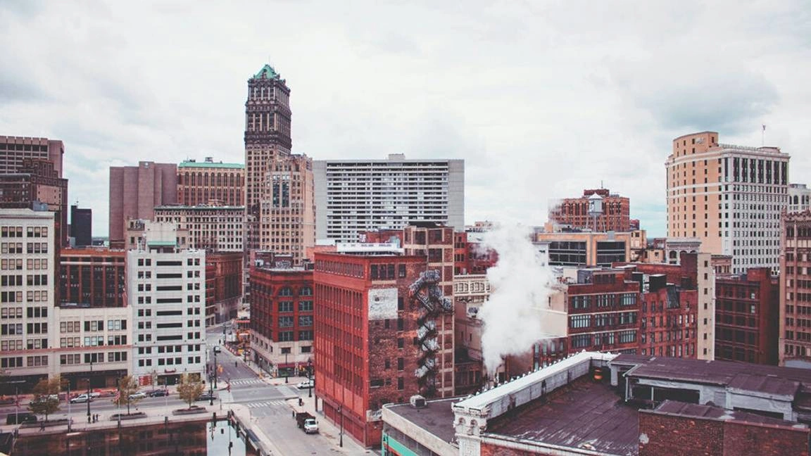 Foto de prédios na cidade de Detroit