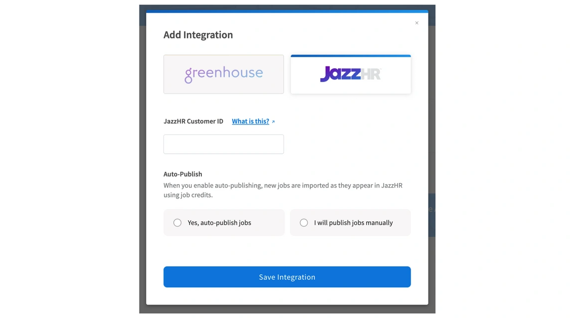 Screenshot of the Idealist website showing how to activate JazzHR integration