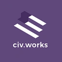 Logo de Civ.works: the democracy machine for us