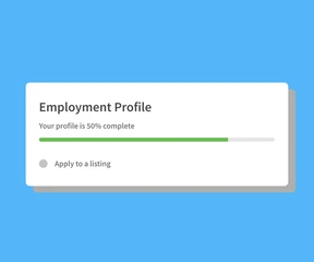 A progress bar on an Employment Profile.