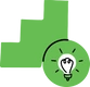 illustration of a green bar graph with a lightbulb on the bottom right