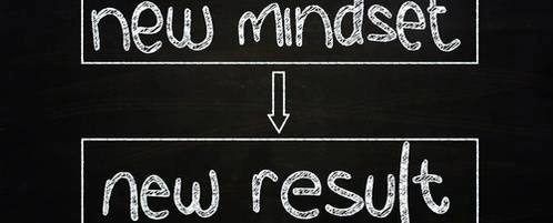 The phrase new mindset pointing at the phrase new result.