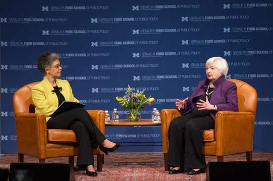 Professor Susan Collins interviews former Federal Reserve Chair Janet Yellen