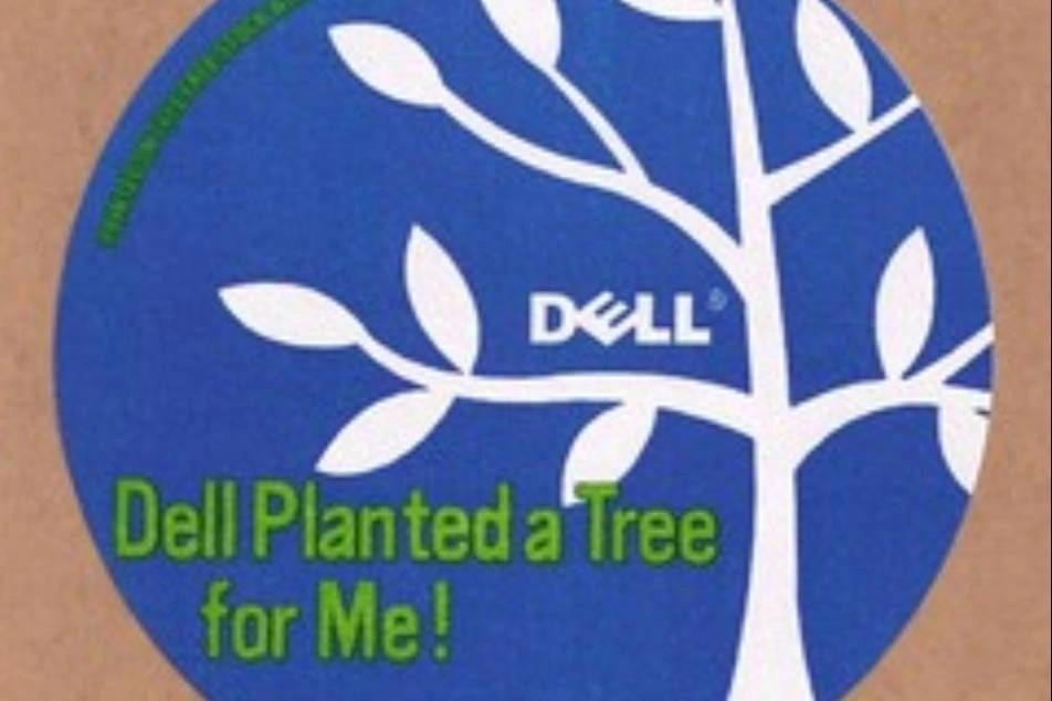 Afiche de Dell con un árbolito
